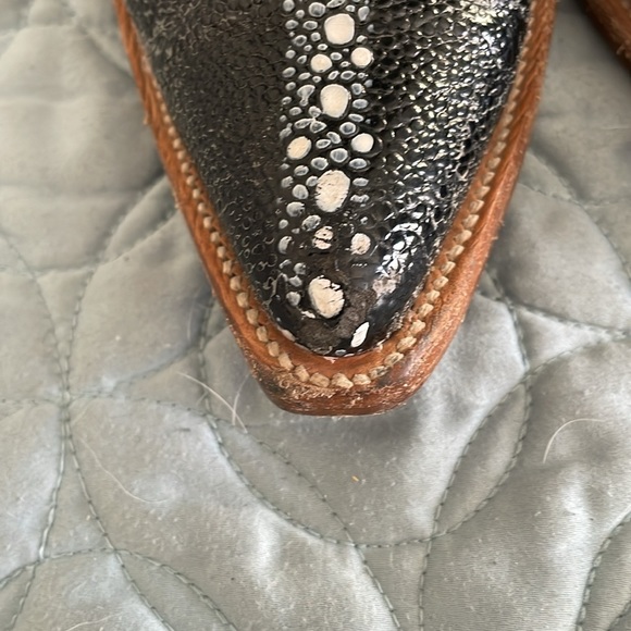 Carretta black boots, size 6 cowboy style stingray - Picture 2 of 7